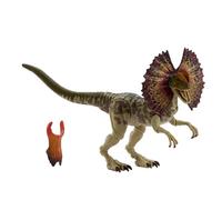Mattel Jurassic World Hammond Collection - Dilophosaurus, dinosauro articolato dal design premium con dettagli e occhi realistici, testa extra intercambiabile inclusa, JKM93