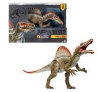 Mattel Jurassic World Hammond Collection Spinosauro, action figure del film Jurassic Park 3, dinosauro carnivoro giocattolo extra-large con lingua snodata e coda collegata, JCH09, Arancione