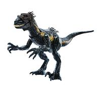 Mattel Jurassic World - Indoraptor Cerca e Attacca, con attrezzatura di tracciamento e 3 funzionalità di attacco, giocattolo per bambini, 4+ anni, HKY12