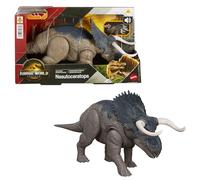 Mattel Jurassic World La Rinascinta Nasutoceratopo Ruggito Selvaggio, dinosauro giocattolo con attacco multidirezionale azionato con la coda e suoni, snodato, gioco digitale, JGC81