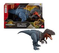Mattel Jurassic World La Rinascita Abelisauro Ruggito Selvaggio, dinosauro giocattolo con morso multidirezionale azionato con la coda e suoni, snodato, gioco digitale, JGB91