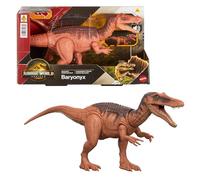 Mattel Jurassic World La Rinascita Baryonyx Ruggito Selvaggio, dinosauro giocattolo con attacco multidirezionale azionato con la coda e suoni, snodato, gioco digitale, JGC79