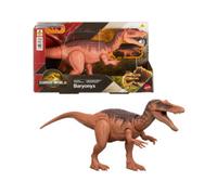 Mattel jurassic world la rinascita - baryonyx ruggito selvaggio, dinosauro snodato con suoni, ruggito e attacco multidirezionale azionato con la coda