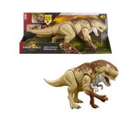 Mattel jurassic world la rinascita - distortus rex ruggito devastante, dinosauro con design fedele al film e 2 mosse d'attacco incluse