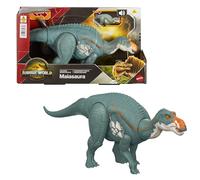 Mattel Jurassic World La Rinascita Maiasaura Ruggito Selvaggio, dinosauro giocattolo con attacco multidirezionale azionato con la coda e suoni, snodato, gioco digitale, JGC82