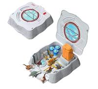 Mattel Jurassic World - Laboratorio Sensoriale Distortus Rex, set con 8 mini dinosauri, argilla da modellare e funzionalità interattive con custodia richiudibile, 4+ anni, JKG89