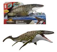 Mattel Jurassic World Rebirth Bite n Blast Mosasaurus Action Figure e Mini DiLophosaurus Wide Dinosaur Toy Toy Movie-Accurato Posita digitale Posabil