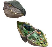 Mattel Jurassic World Rebirth Micro Adventure Playset, Distortus Rex Head Opens