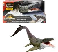 Mattel Jurassic World Rebirth - Mosasauro Super Colossale, enorme dinosauro snodato con due mosse d'attacco, look fedele al film, giocattolo per bambini, 4+ anni, JGB51
