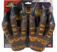 Mattel Jurassic World Rebirth Spinosaurus Battle Claws, Dinosauro in plastica morbida per giochi di ruolo, 27 cm di lunghezza, cinturino elastico