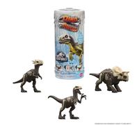 Mattel Jurassic World - Rivelazione del Dinoasuro a sorpresa, scopri il dinoasuro e immergilo in acqua calda per rivelare la decorazione completa, giocattolo per bambini, 4+ anni, JDC52