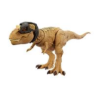 Mattel Jurassic World - T-Rex Caccia e Divora, dinosauro action figure con azione d'attacco doppio morso, suoni e attrezzatura di tracciamento, giocattolo per bambini, 4+ anni, HNT62