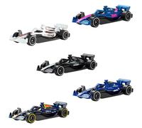Hot Wheels - Veicoli F1, set da collezione con 5 auto da corsa F1 con licenza ufficiale, macchinine in scala 1:64 con dettagli premium e decorazioni speciali, 3+ anni, JLN11