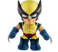 Mattel Marvel X-Men peluche con suoni e parlare, Wolverine del '97 da collezione con abito giallo e stile retrò animazione