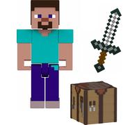 Mattel Minecraft Action Figure & Accessories 2-Pack con Steve in scala 8,3 cm, set giocattolo da collezione