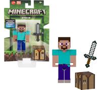 Mattel Minecraft Action Figure & Accessories 2-Pack con Steve in scala 8,3 cm, set giocattolo da collezione