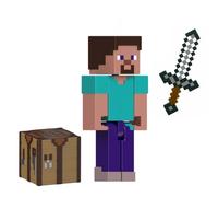 Mattel Minecraft Action Figure & Accessories 2-Pack con Steve in scala 8,3 cm, set giocattolo da collezione