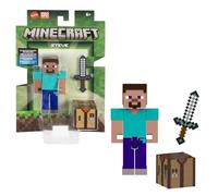 Mattel Minecraft Action Figure & Accessories 2-Pack con Steve in scala 8,3 cm, set giocattolo da collezione
