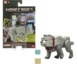 Mattel Minecraft Action Figure & Accessories Set, 3.25-inch Dennis The Wolf Posa