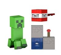 Mattel Minecraft - Creeper Pietra Rossa, set da collezione ispirato al videogioco con action figure del personaggio Creeper, accessorio e Pezzo da Costruzione Pietra Rossa incluso, 6+ anni, JJR92