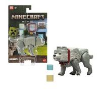 Mattel Minecraft Dennis der Wolf Actionfigur und Zubehör 8 cm JFR59