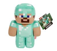 Mattel Minecraft - Diamond Steve, morbido peluche da collezione con design pixelato ispirato al personaggio del famoso videogioco, giocattolo per bambini, 3+ anni, HPP23
