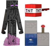 Mattel Minecraft - Enderman Pietra Rossa, set da collezione ispirato al videogioco con action figure del personaggio Enderman, accessorio e Pezzo da Costruzione Pietra Rossa incluso, 6+ anni, JJR88