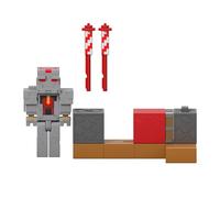 Mattel Minecraft - Lanciatore di fuochi d'artificio di Protector, set Serie Pietra rossa ispirato al videogioco con personaggio, 2 accessori e funzionalità di lancio, 6+ anni, JKK10