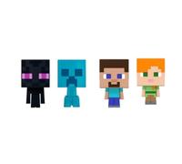 Mattel Minecraft Mob Head Minis 2022 - Set di 4 micro figure di HHP58-956B con Alex, Steve, Enderman e Supercharged Creeper