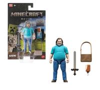 Mattel Minecraft - Personaggio Steve, action figure da collezione con acccessori inclusi, alto 10 cm e ispirato al film e al videogioco, giocattolo per bambini, 6+ anni, JFR57