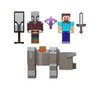 Mattel Minecraft Raid nel Villaggio con 3 action figure e accessori Il set da
