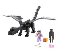 Mattel Minecraft - Set con il grande Enderdrago e le action figures di Steve e dell'Enderman, playset del 15° anniversario con accessori e design pixelato, giocattolo per bambini, 6+ anni, HTN25