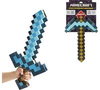Mattel Minecraft Spada Piccone Diamante Trasformabile, Accessorio Giocattolo 2 in 1 a Misura di Bambino per Giochi di Ruolo e Travestimenti, JGK14