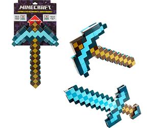 Mattel Minecraft - Spada Piccone Trasformabile, acessorio per il gioco di ruolo con design pixelato ispirato all'iconico videogioco, giocattolo per bambini, 6+ anni, FCW14