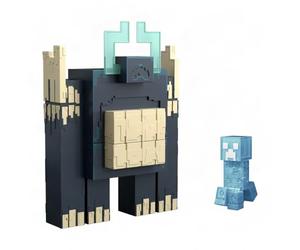 Mattel Minecraft - Spicewood, action figure con luci e suoni variabili e azione di attacco a schianto, mini personaggio Spicewood incluso, design pixelato ispirato al videogioco, JMK46