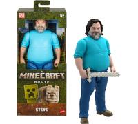Mattel Minecraft - Steve, action figure di grandi dimensioni da collezione, personaggio snodato alto 30+ cm con design ispirato a Un film Minecraft, giocattolo per bambini, 6+ anni, JGG67