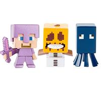 Mattel Minecraft Steve Enchanted Armor, Snow Golem, & Squid Figure