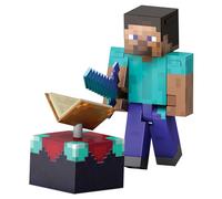 Mattel Minecraft - Steve Livello Diamante, action figure alta 14 cm con design pixelato e 3 accessori inclusi, personaggio dal videogioco da collezione, giocattolo per bambini, 6+ anni, HTM05