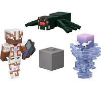 Mattel Minecraft Tricky Trials Set con 3 action figure, 2 accessori e cambio colore, giocattolo da collezione in scala da 8,3 cm
