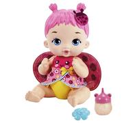 My garden baby - bambola junior coccinella con ali soffici e dolce profumo floreale, con un pannolino riutilizzabile, biberon e accessori, giocattolo per bambini, 3+ anni, hmx27
