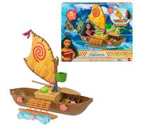 Mattel Disney Oceania - Vaiana Esploratrice dell'Oceano, Set con Bambola e Canoa Galleggiante, Personaggio Heihei, Dondolo e 9 Accessori Ispirati al Film Inclusi, 3+ Anni, JLN22