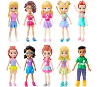 Polly Pocket Mini Bambola con Outfit Viola Trendy e Collana, Multicolore, FWY19