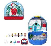 Polly Pocket x Peanuts - Cofanetto da collezione, set con 2 micro bambole Snoopy e Woodstock, 4 luoghi iconici e 7 accessori a tema inclusi, giocattolo per bambini, 4+ anni, JFV05