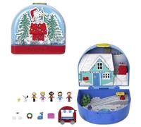 Polly Pocket x Peanuts - Cofanetto da collezione, set con 2 micro bambole Snoopy e Woodstock, 4 luoghi iconici e 7 accessori a tema inclusi, giocattolo per bambini, 4+ anni, JFV05