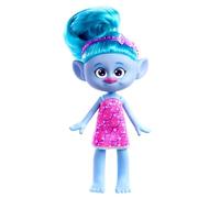 Mattel Trolls 3 - Tutti Insieme - Ciniglia Alla Moda, bambola con capelli blu acceso da decorare, abito rimovibile e accessori inclusi, look ispirato al film, giocattolo per bambini, 3+ anni, HNF15