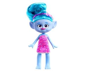 Mattel Trolls 3 - Tutti Insieme - Ciniglia Alla Moda, bambola con capelli blu acceso da decorare, abito rimovibile e accessori inclusi, look ispirato al film, giocattolo per bambini, 3+ anni, HNF15