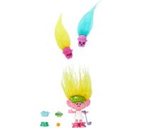 Mattel HNF11 Trolls 3 Hair Pops Viva dai capelli gialli con vestiti rimovibili e