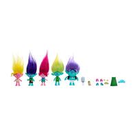 Mattel Trolls 3 - Tutti Insieme - Set Migliori Amici, playset della serie con 5 bambole e 2 mini personaggi, bambola della Regina Poppy inclusa, giocattolo per bambini, 3+ anni, HPW78