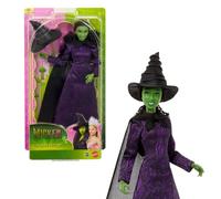 Mattel Universal Wicked - Elphaba Thropp, bambola ispirata al film con abito e mantello removibili e 7 punti di articolazione, cappello e stivali inclusi, 4+ anni, JMG23