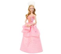 Mattel Universal Wicked - Glinda, bambola ispirata al film con abito rosa rimovibile, corpetto iridescente e gonna scintillante, 7 punti di articolazione, 4+ anni, JMG24